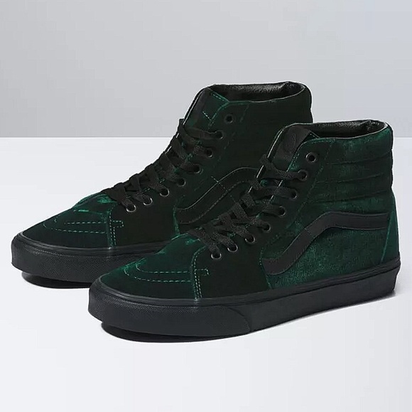 Vans Shoes - VANS GREEN VELVET SK8-HI TOPS